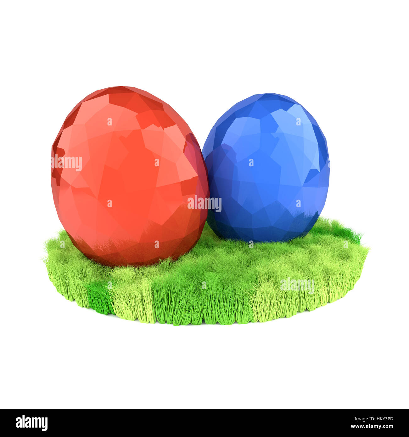 Due uova sul prato verde. simboli pasquali. Foto Stock