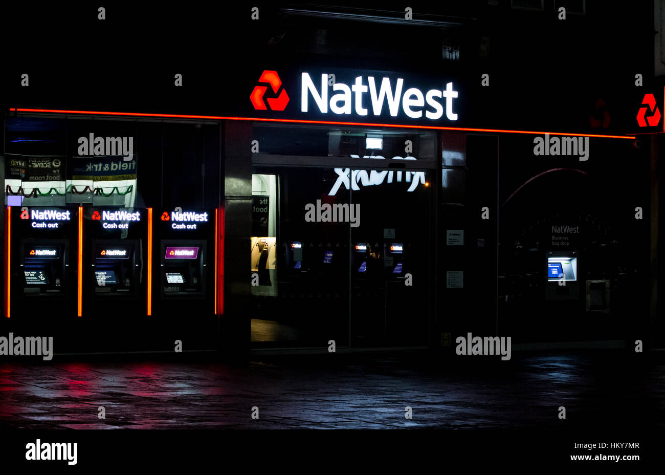 NEWCASTLE, Regno Unito - 29 novembre 2016. Natwest Bank filiale a Newcastle upon Tyne Foto Stock