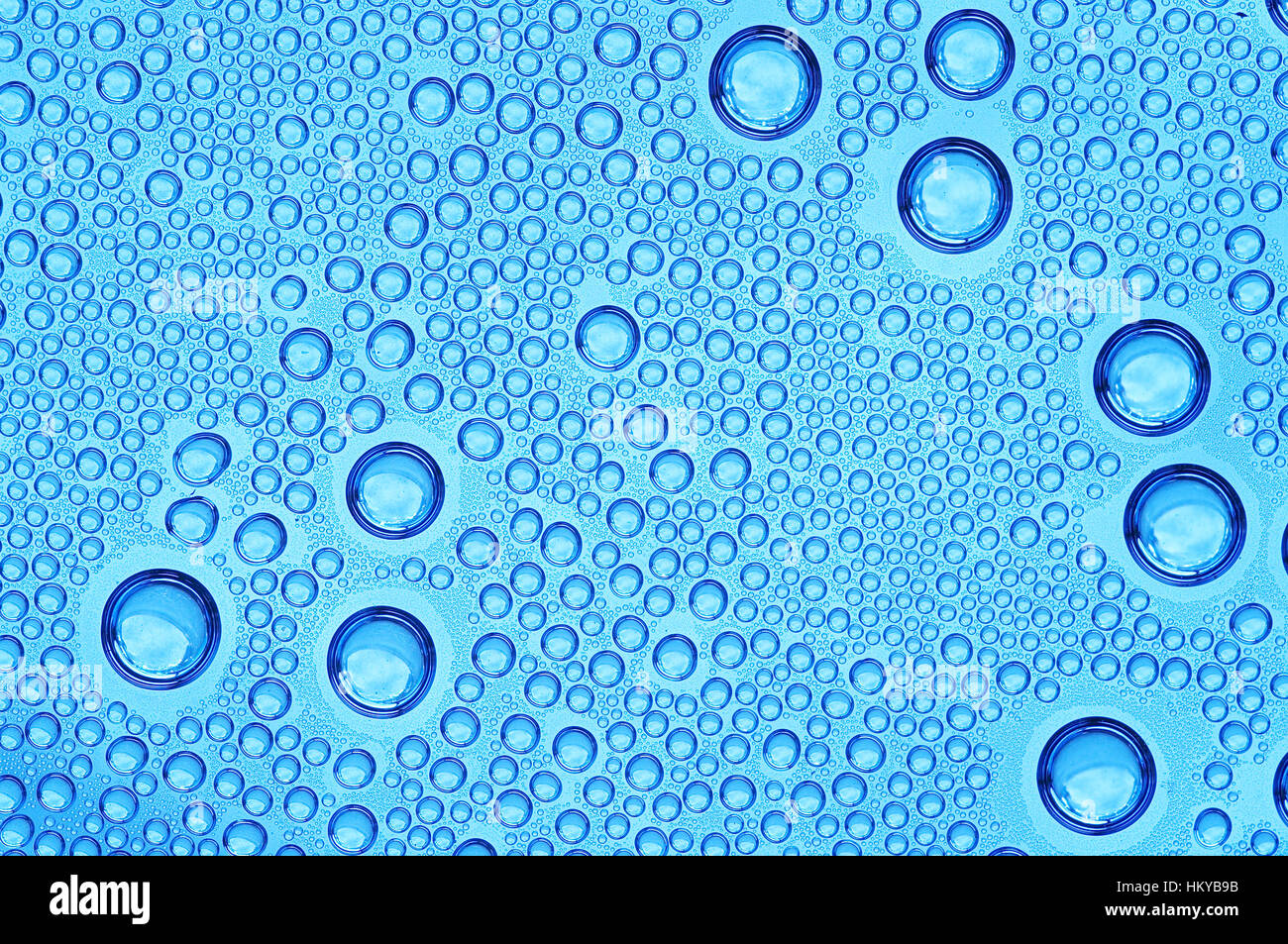 Abstract macro - dettaglio delle gocce di acqua e bolle Foto Stock