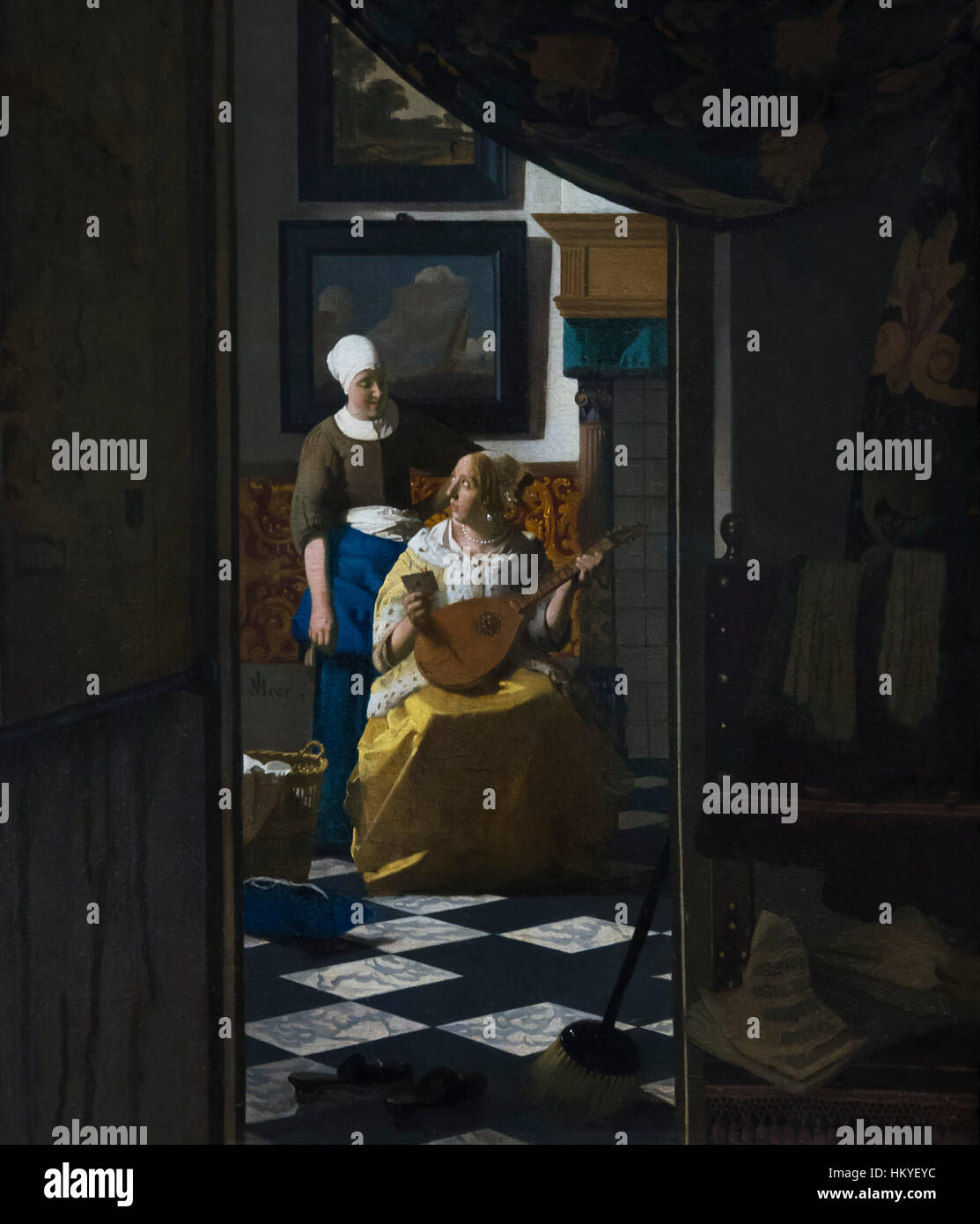 La Lettera d'amore, di Johannes Vermeer, circa 1669-70, olio su tela, Rijksmuseum Amsterdam, Paesi Bassi, Europa Foto Stock