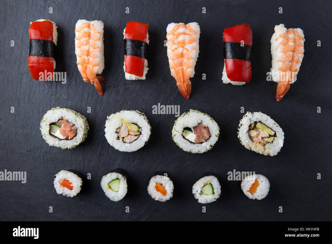 Sushi platter tettuccio Foto Stock