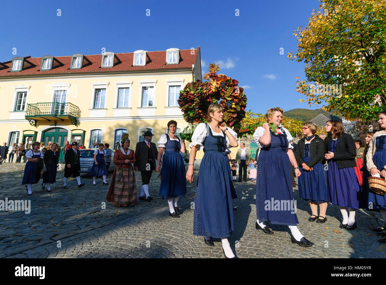 Spitz an der Donau: corteo per il giorno del Ringraziamento, Wachau, Niederösterreich, Austria Inferiore, Austria Foto Stock