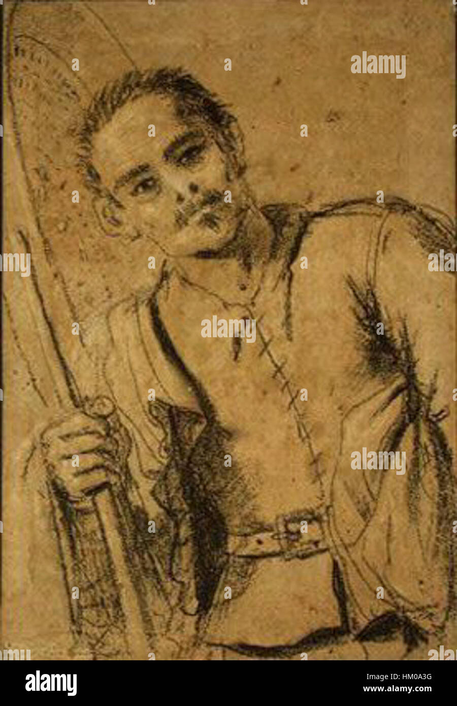 "Mercante" di Guercino è un classico dipinto italiano del XVII secolo che riflette la maestria dell'artista nella rappresentazione di scene e personaggi quotidiani. Il lavoro dimostra l'abilità di Guercino nell'usare luce e ombra per creare profondità e narrazione all'interno di un ritratto di un mercante. Foto Stock