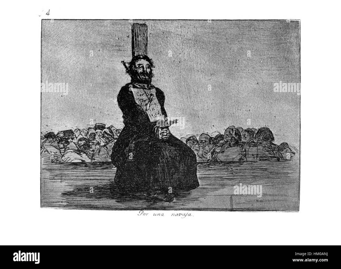 L'opera "Goya-Guerra" è un'esplorazione della rappresentazione della guerra e della sofferenza umana del pittore spagnolo Francisco Goya. Le opere di Goya, come questa, catturano l'oscura realtà della guerra, mostrando la sua tecnica magistrale e la profondità emotiva nel ritrarre gli orrori del conflitto. Foto Stock