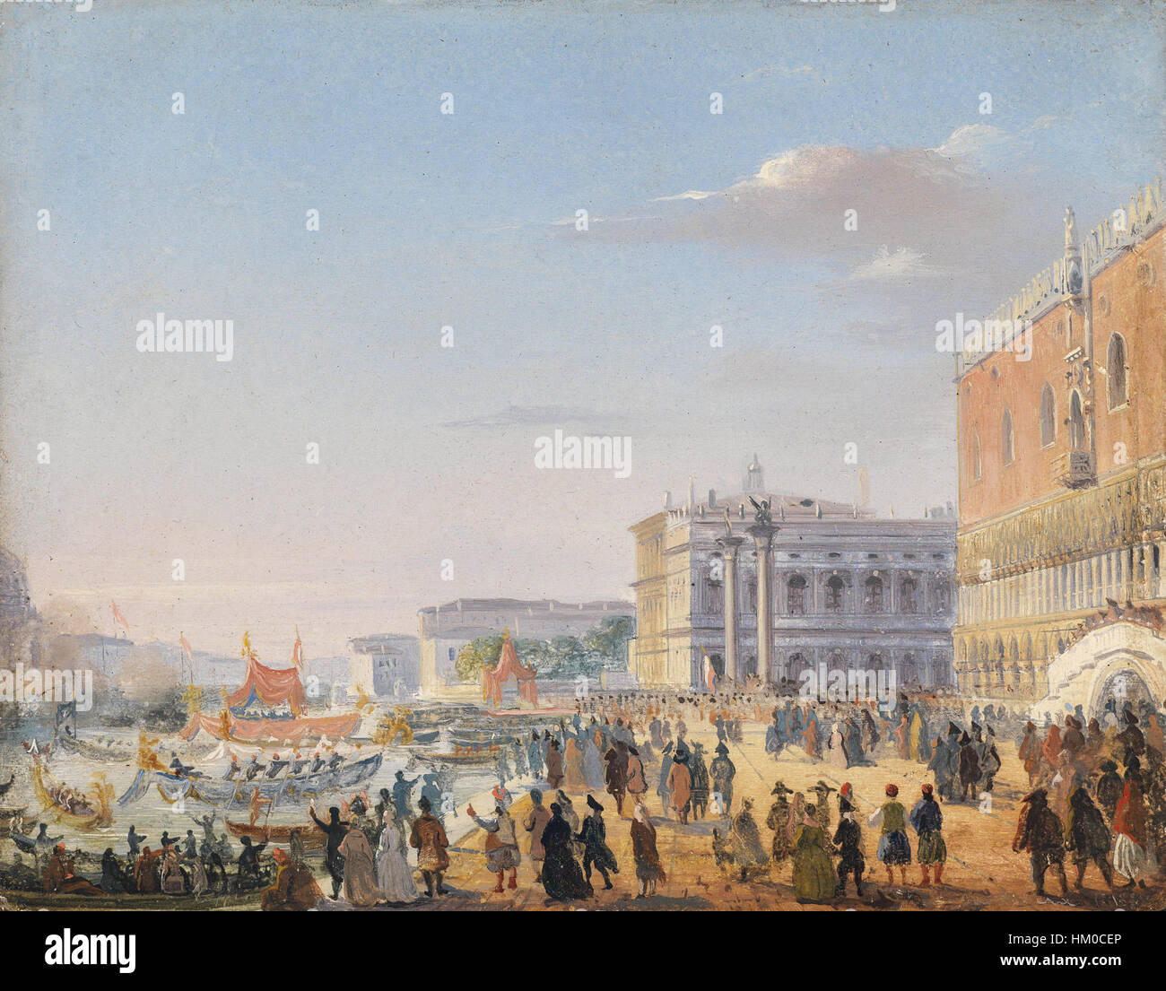 Ippolito Caffi Ankunft Franz Joseph und Elisabeth in Venedig Foto Stock