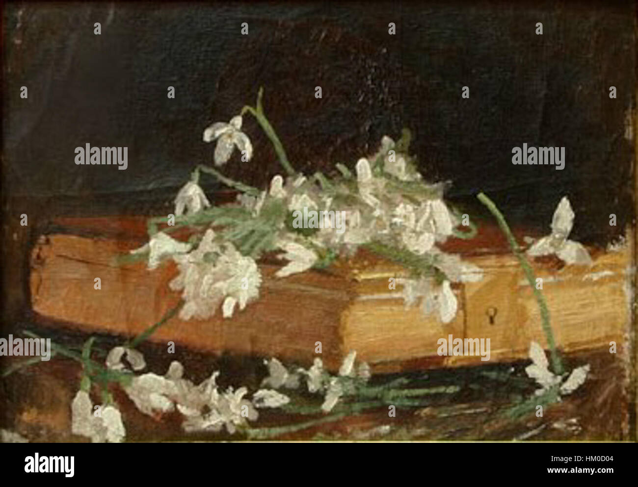 Il Ghiocei (gocce di neve) di Ion Andreescu è un delicato dipinto floreale che mostra la bellezza naturale delle gocce di neve. Andreescu, un artista rumeno, ha catturato la semplicità e l'eleganza di questi fiori, mescolando natura e arte. Foto Stock