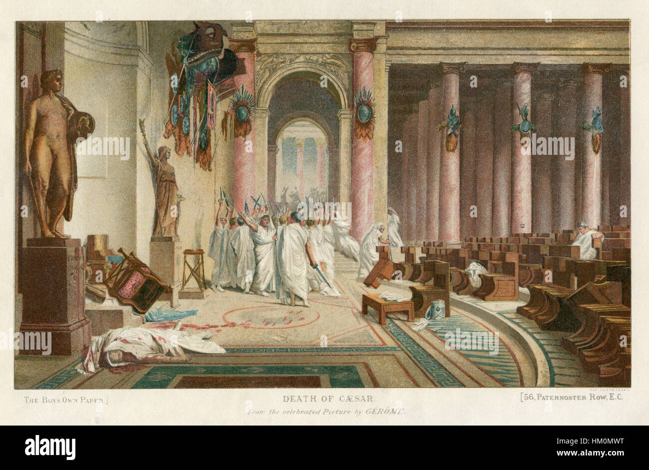 La morte di Giulio Cesare Romani presso il Teatro di Pompeo Foto Stock