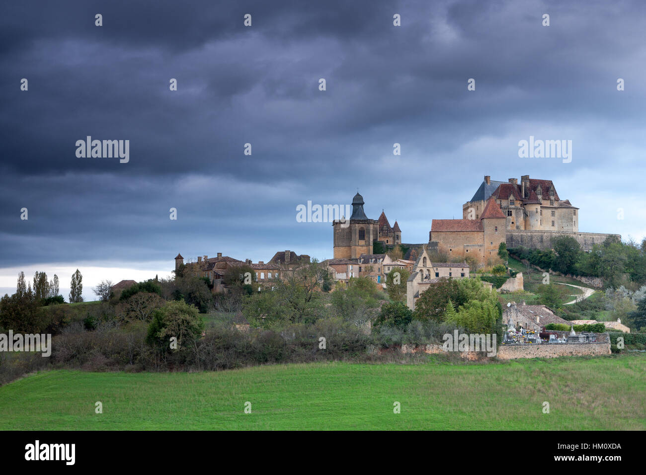 Chateau Biron Dordogne Francia Foto Stock