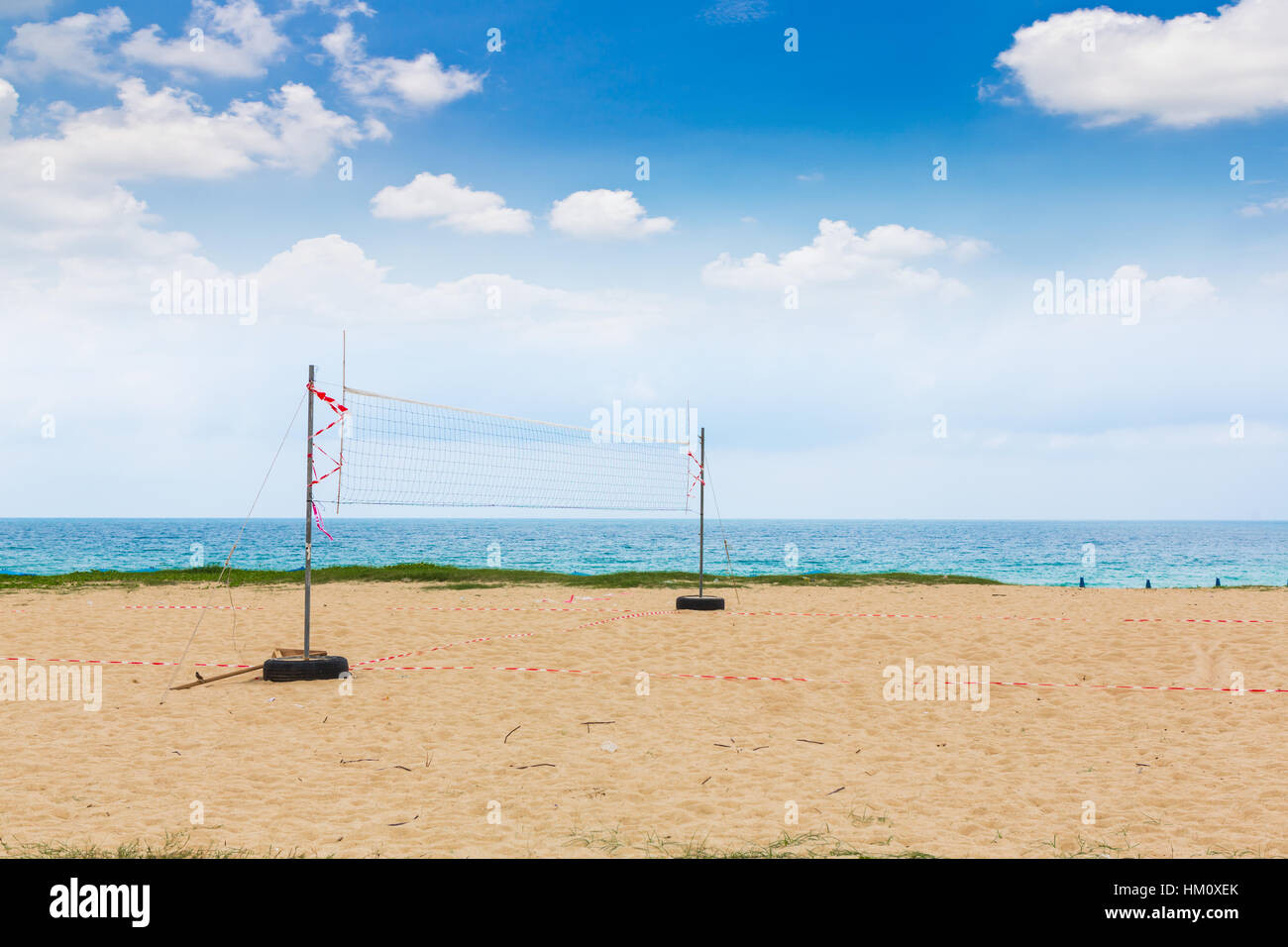 Rete da pallavolo sulla spiaggia Foto Stock