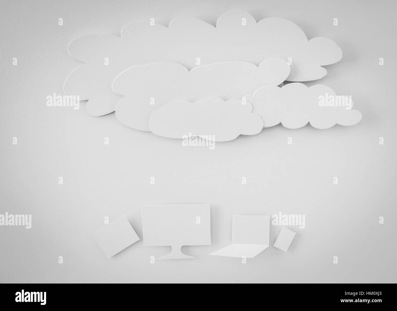 Carta tagliata del cloud computing concept Foto Stock