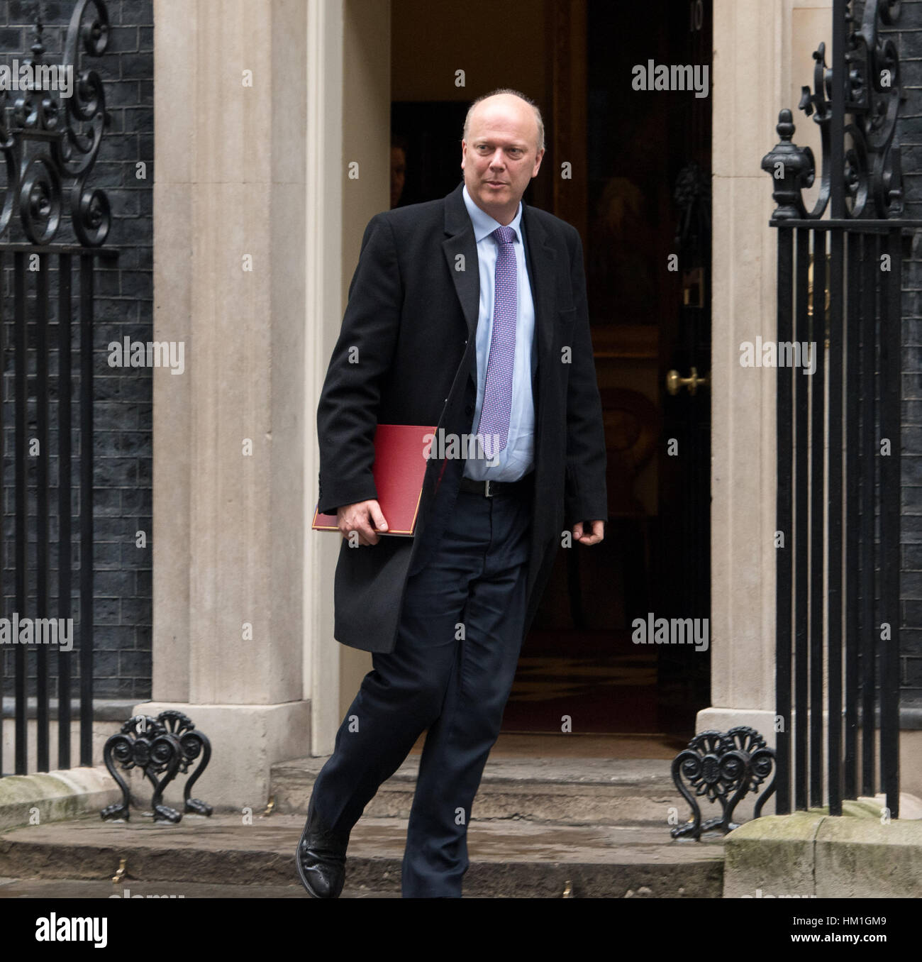 Londra, Regno Unito. 31 gennaio, 2017. Chris temolo, trasporto Miister, foglie 10 di Downing Street per il dibattito Brexit Credito: Ian Davidson/Alamy Live News Foto Stock