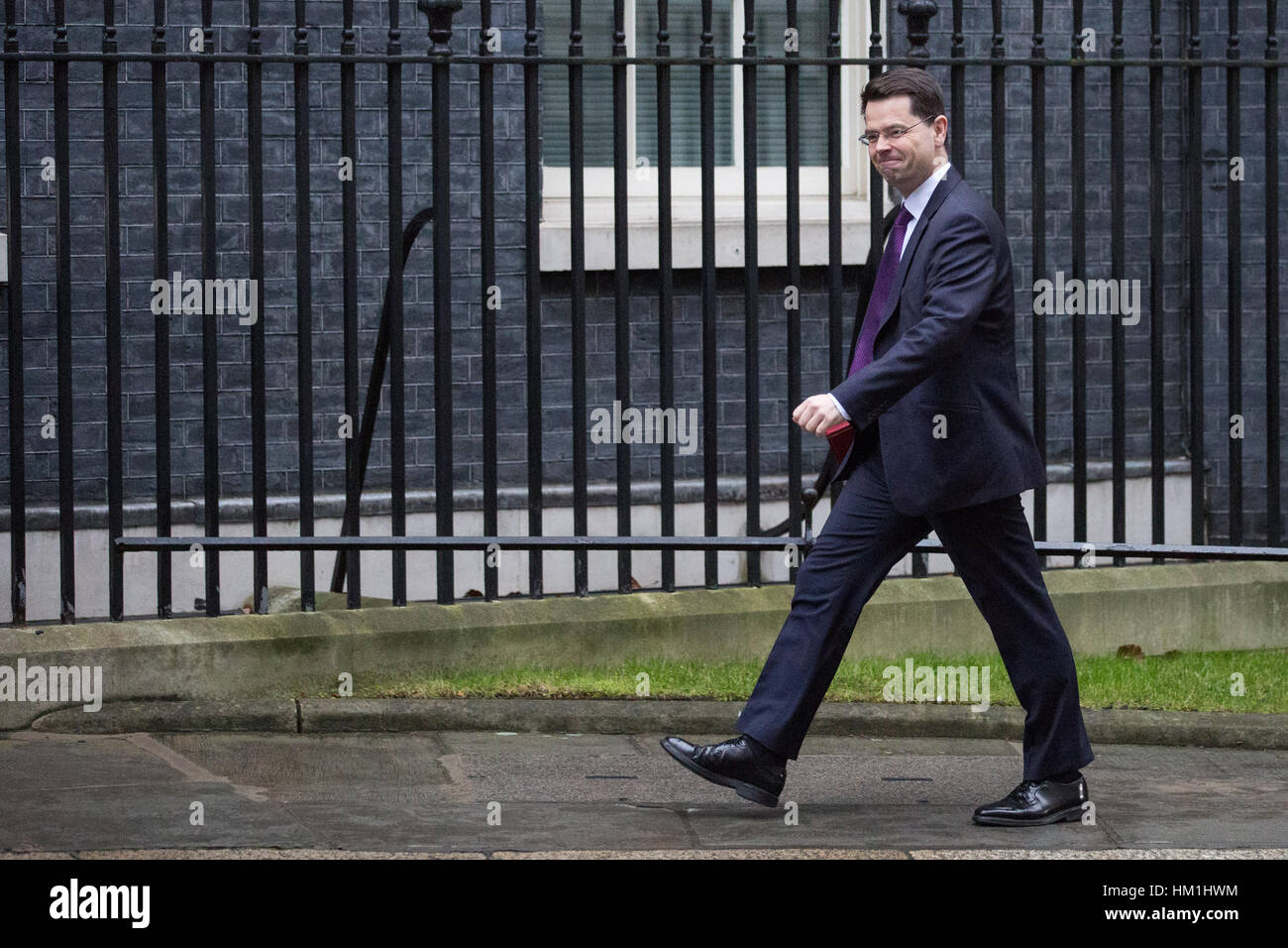 Londra, Regno Unito. 31 gennaio, 2017. James Brokenshire MP, Segretario di Stato per l'Irlanda del Nord, arriva al 10 di Downing Street per una riunione del gabinetto. Credito: Mark Kerrison/Alamy Live News Foto Stock