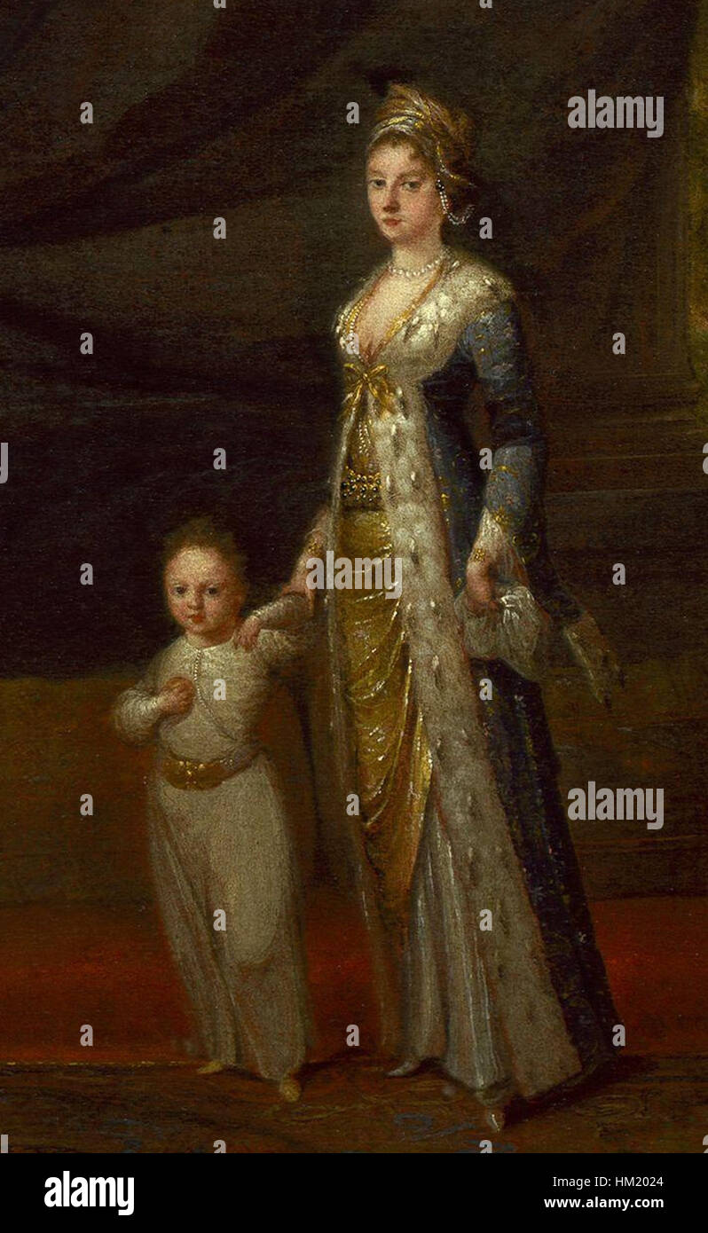 Lady Mary Wortley Montagu con suo figlio Edward da Jean Baptiste Vanmour Foto Stock