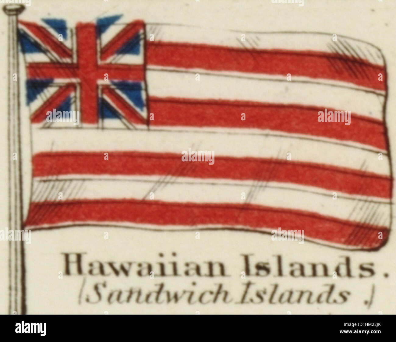 Isole hawaiane. Johnson nuovo grafico di emblemi nazionali, 1868 Foto Stock