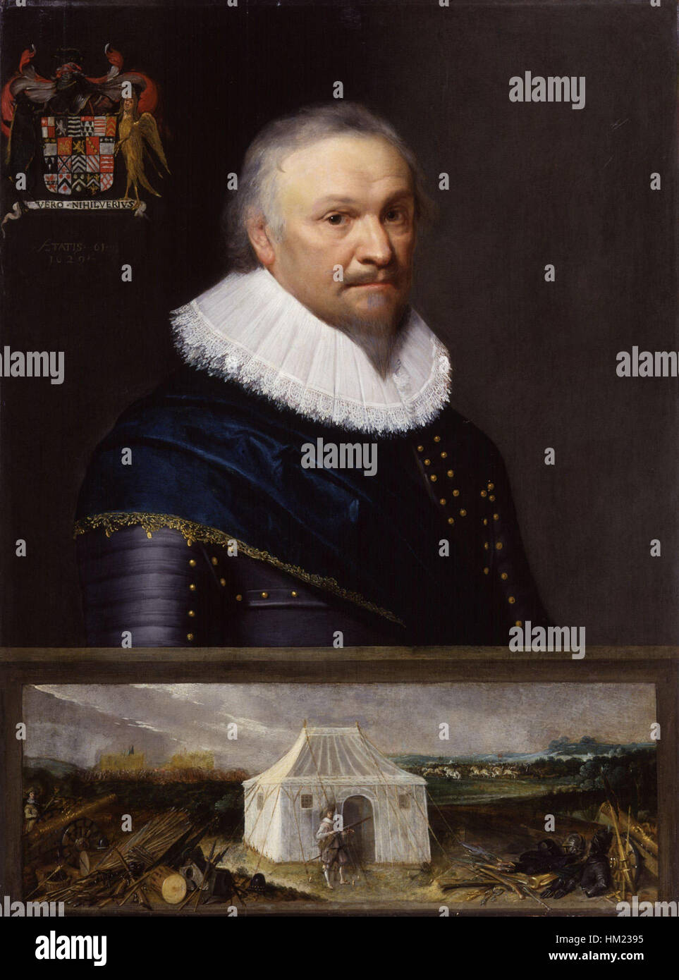 Questo ritratto di Michiel Jansz. Van Miereveldt mostra Horace Vere, barone Vere di Tilbury, un illustre soldato e politico inglese. Il dipinto cattura il suo comportamento solenne e la sua importanza nella storia militare britannica del XVII secolo. Foto Stock Questo ritratto di Michiel Jansz. Van Miereveldt mostra Horace Vere, barone Vere di Tilbury, un illustre soldato e politico inglese. Il dipinto cattura il suo comportamento solenne e la sua importanza nella storia militare britannica del XVII secolo. Foto Stock