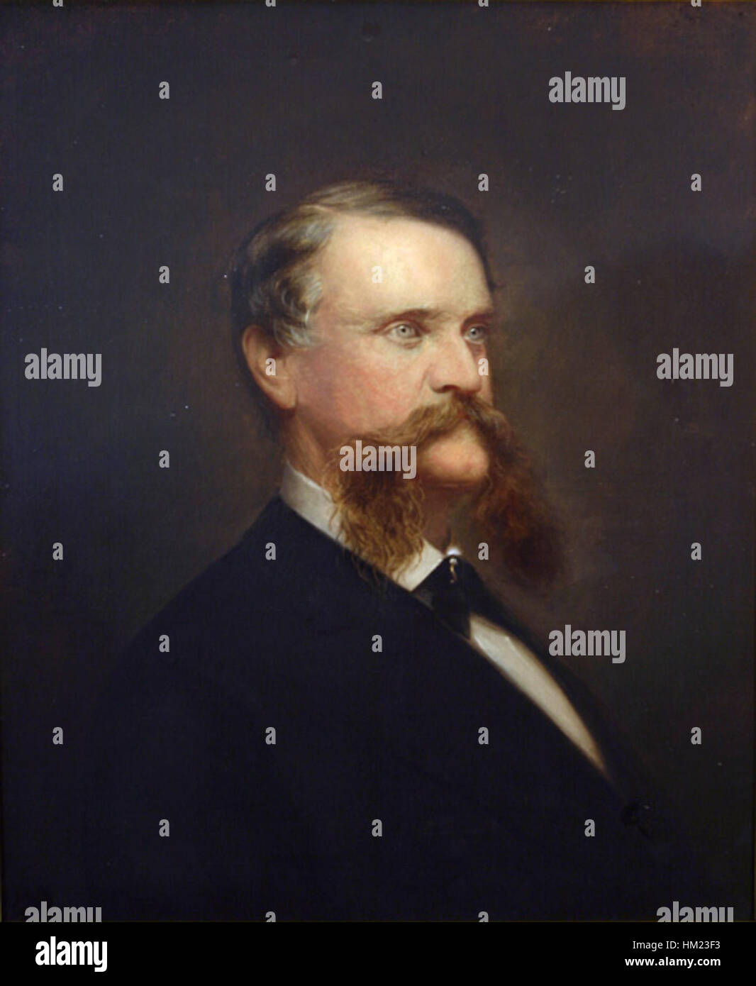 Un ritratto di John C. Breckinridge dell'artista Nicola Marschall. Questo dipinto ad olio cattura le somiglianze di Breckinridge, una figura significativa nella storia americana, utilizzando tecniche artistiche d'epoca e precisione storica. Foto Stock