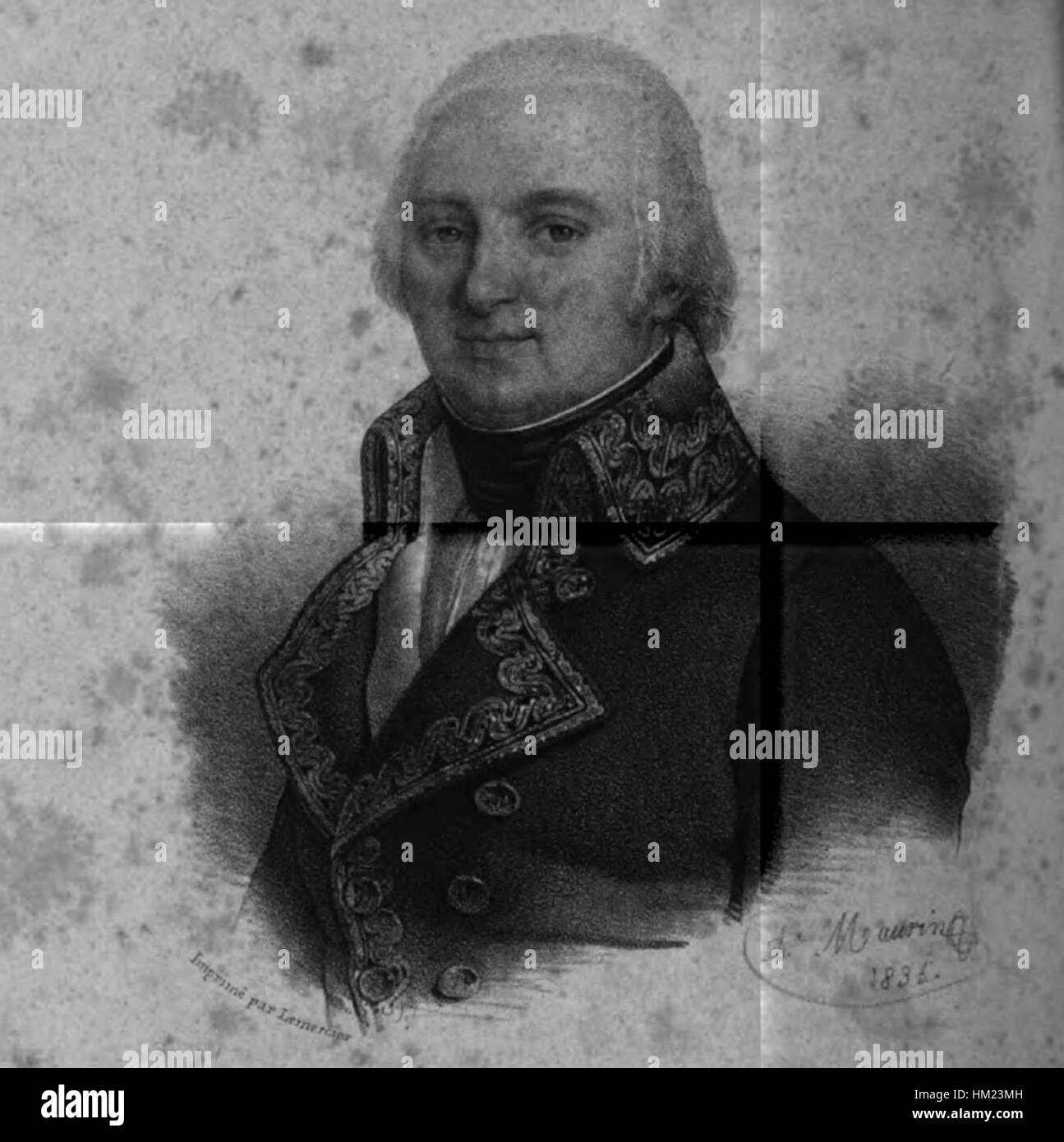 Questo dipinto di Jean-Guillaume de Winter e Antoine Maurin cattura una scena storica con composizione dinamica e ricchi dettagli. L'opera esemplifica lo stile neoclassico e la narrazione storica del periodo. Foto Stock