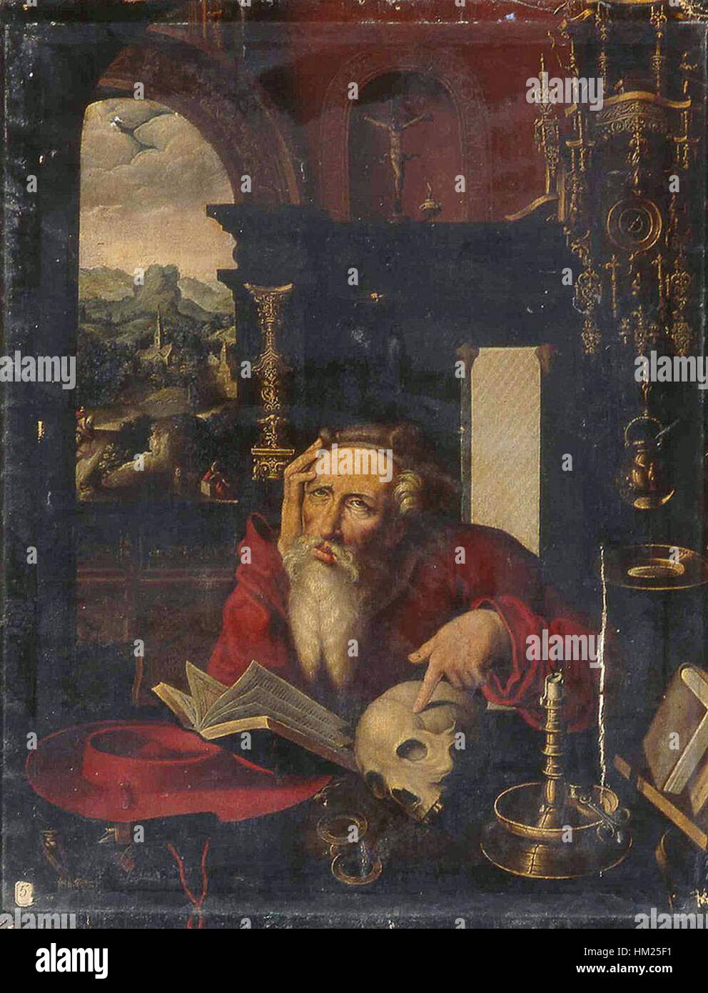 Joos van Cleve - Girolamo nel suo studio Foto Stock