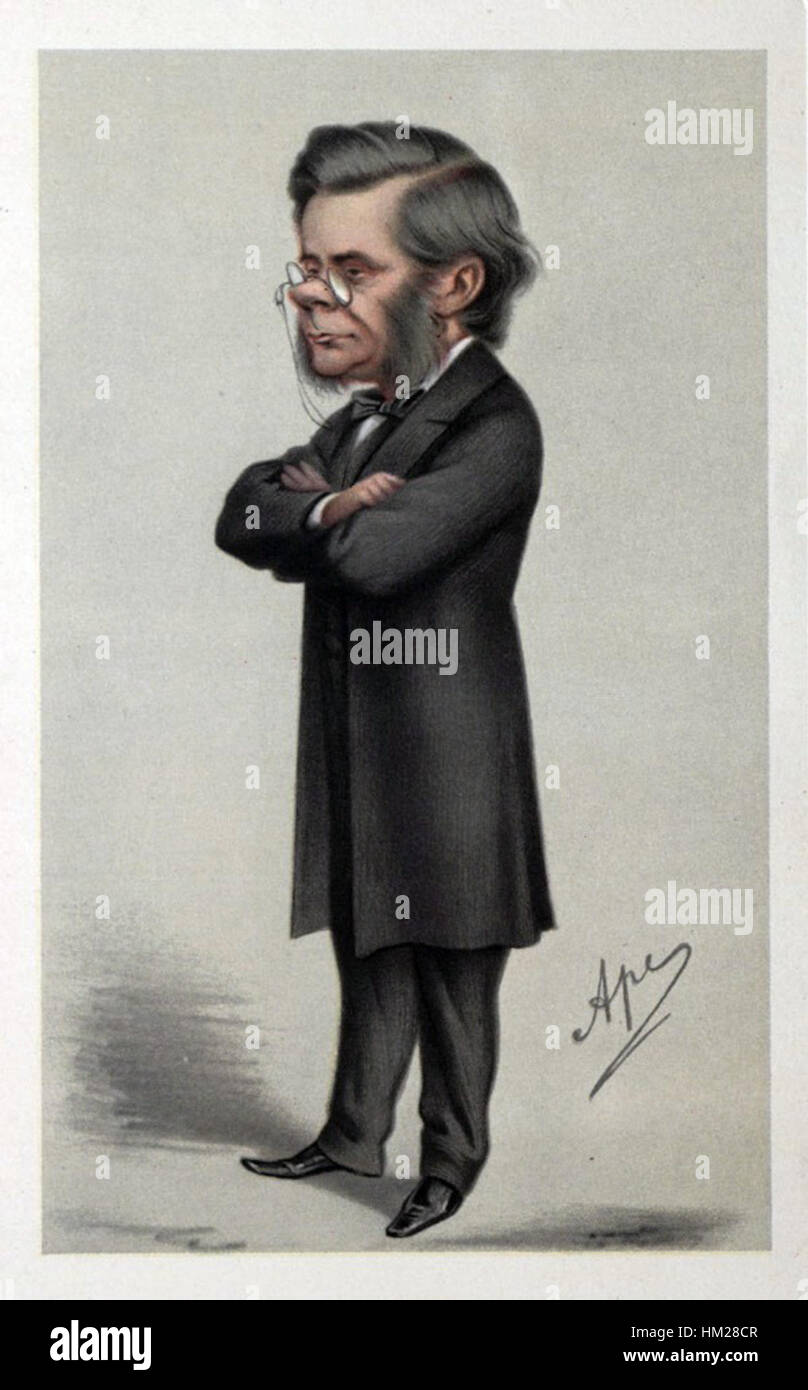 Questo ritratto di Thomas Henry Huxley, un importante biologo inglese, cattura la sua presenza intellettuale. Conosciuto come "Darwin's Bulldog" per la sua difesa della teoria dell'evoluzione di Charles Darwin, Huxley diede contributi significativi alla biologia, in particolare nell'anatomia comparata e nella paleontologia. Foto Stock