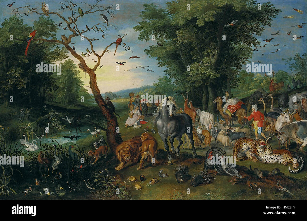Jan Breughel de Jonge - De vermelding van de dieren in de arca van Noach Foto Stock