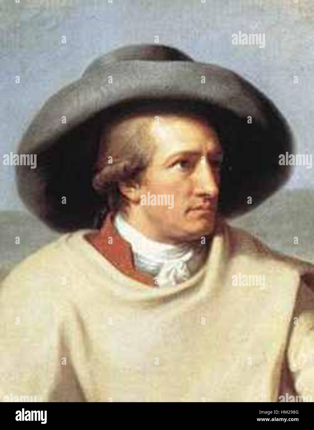 Questo ritratto di Johann Wolfgang von Goethe, noto scrittore e filosofo tedesco, cattura la profondità della sua presenza intellettuale. L'immagine riflette il significato dei suoi contributi alla letteratura e alla cultura. Foto Stock