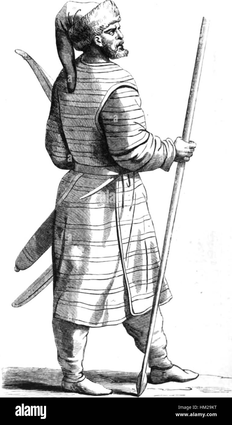 "Habito di Georgiani", di Cesare Vecellio e Ambroise Firmin-Didot, presenta costumi georgiani di epoca antica e moderna come parte di una collezione globale di storia della moda. Foto Stock