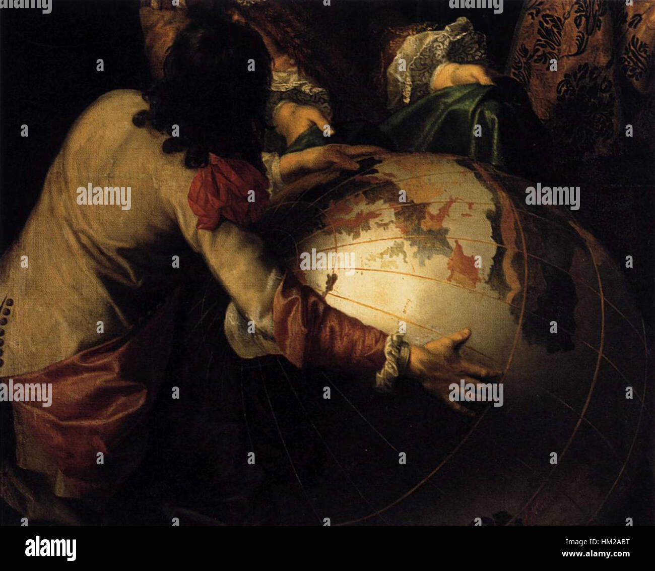 Il dipinto di Henri Testelin del 1667 raffigura Jean-Baptiste Colbert, il ministro francese, che presenta i membri della Royal Academy of Sciences a Re Luigi XIV. L'opera riflette l'importanza della scienza e del patrocinio reale durante il regno del Re Sole. Foto Stock