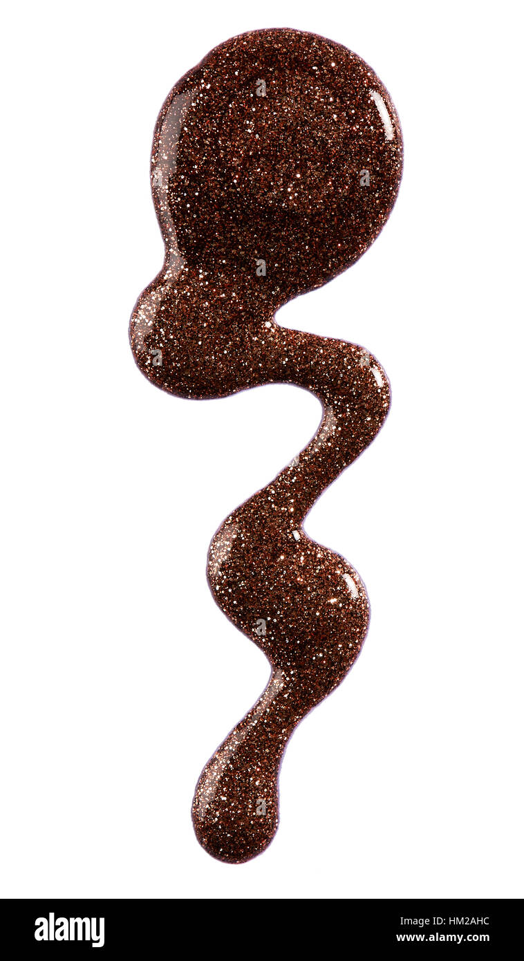 Un taglio fuori bellezza immagine di un campione di colore marrone scuro metallizzato smalto o vernice. Foto Stock