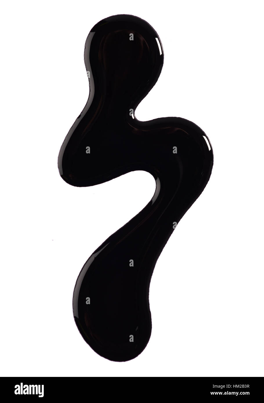 Un taglio fuori bellezza immagine di un campione di nero smalto o vernice. Foto Stock