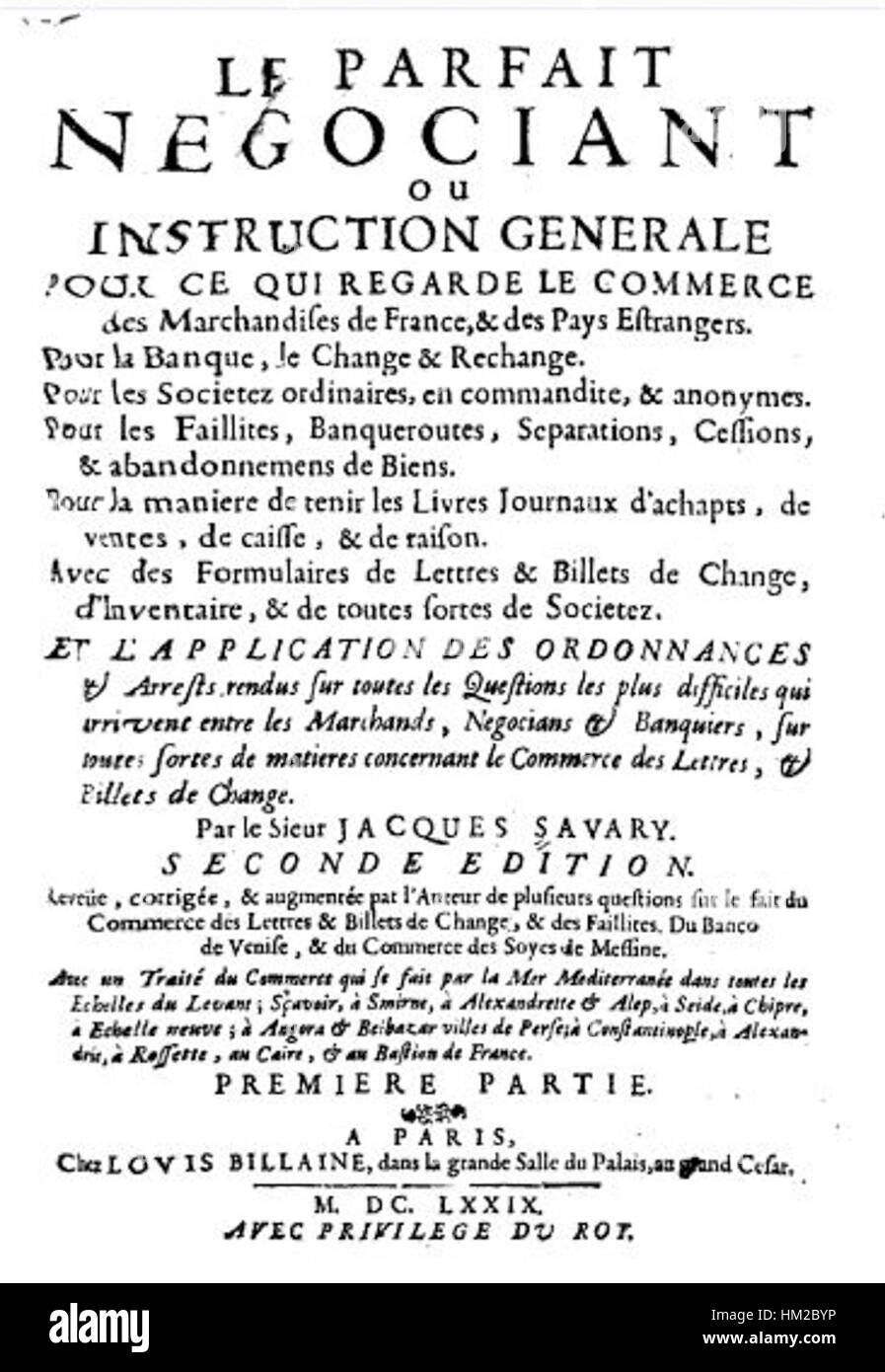 «Jacques Savary le Parfait Negociant», dipinto nel 1679, è la rappresentazione di un mercante idealizzato del periodo. L'opera sottolinea l'importanza del commercio e del commercio durante il XVII secolo, un fattore chiave dell'epoca. Foto Stock