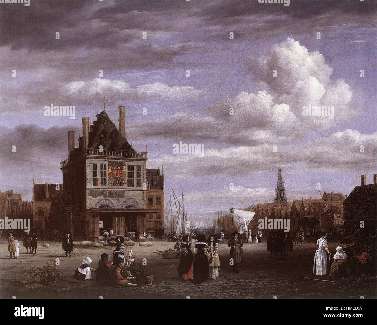 Jacob Isaacksz. van Ruisdael - La Piazza Dam in Amsterdam - WGA20482 Foto Stock