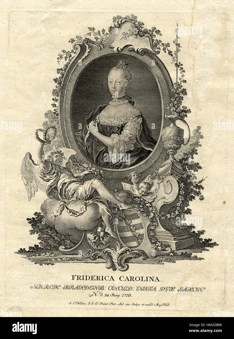 Johann Esaias Nilson Friederike Caroline von Brandenburg ubs G 0335 II Foto Stock