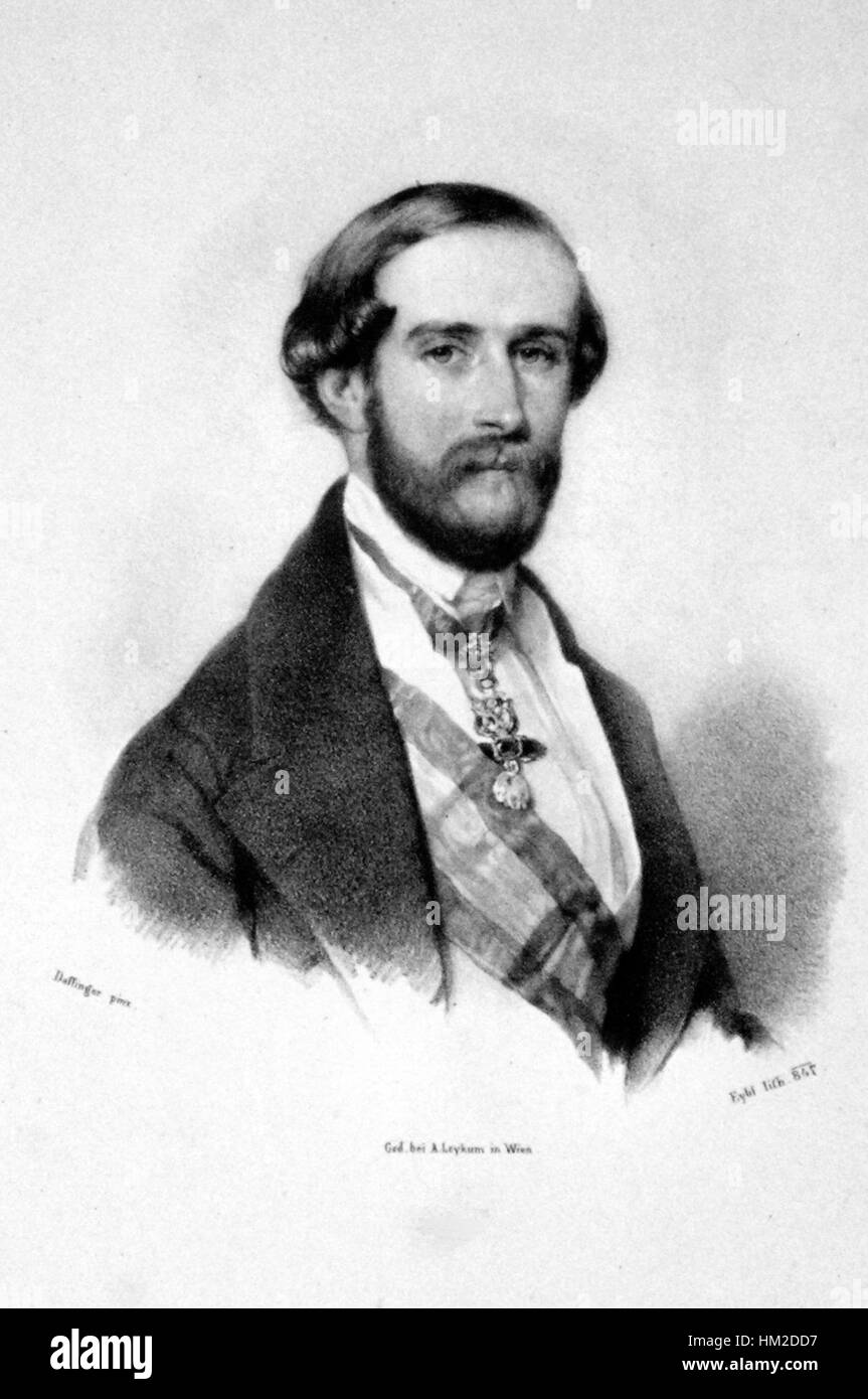 Una litografia di John Charles Bourbon, un artista noto per le sue rappresentazioni storiche e l'attenzione ai dettagli. L'opera riflette la sua maestria nel catturare l'aspetto e l'eleganza del suo soggetto. Foto Stock