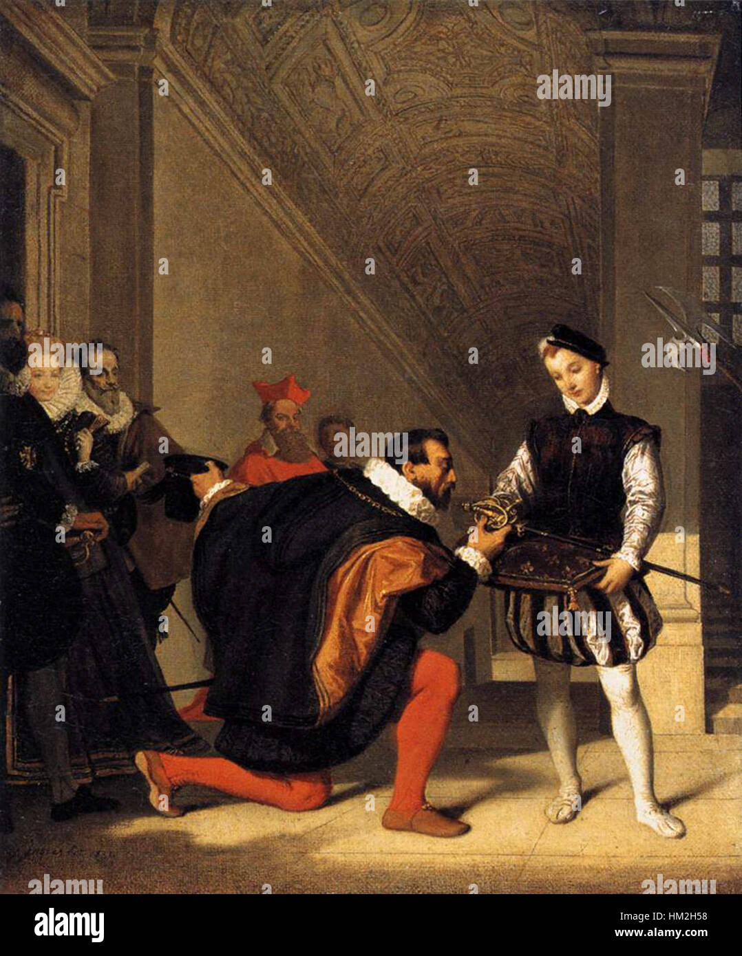 Jean Auguste Dominique Ingres *la spada di Enrico IV* è un eccezionale dipinto storico che raffigura il monarca con precisione. La tecnica di Ingres mette in evidenza la sua maestria nel ritrarre le figure con grazia e precisione storica. Foto Stock