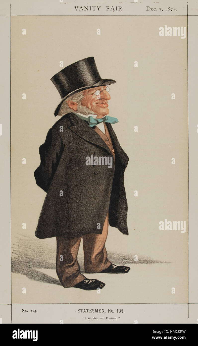 Questo cartone satirico di Francis Henry Goldsmid, pubblicato su Vanity Fair il 7 dicembre 1872, cattura il suo personaggio pubblico. Vanity Fair era nota per le sue rappresentazioni umoristiche di figure pubbliche durante la fine del XIX secolo. Foto Stock