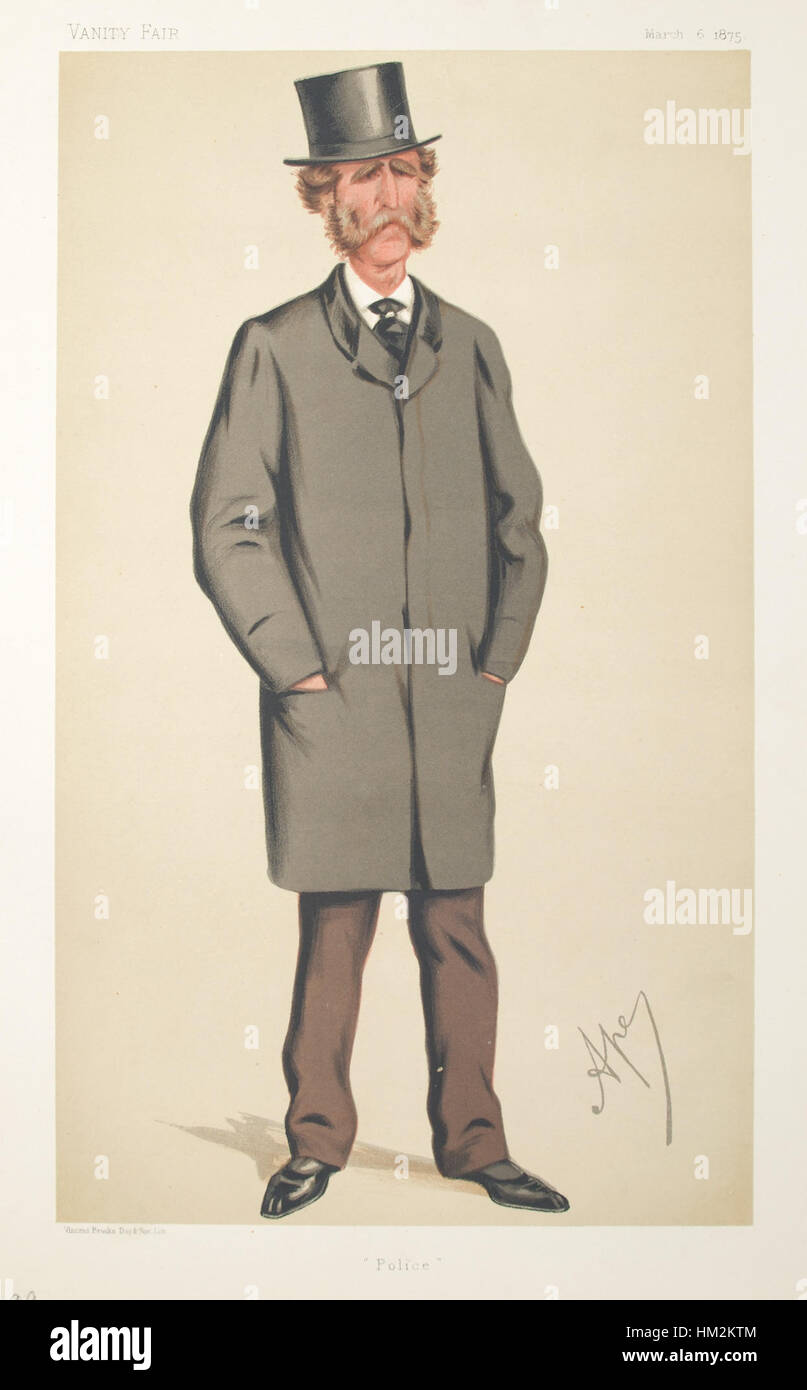 Il cartone animato Vanity Fair di Edmund Henderson del 1875 satira le figure politiche e sociali con arguzia. Nota per il suo stile caricaturale, l'illustrazione cattura il tono della società britannica del XIX secolo. Foto Stock