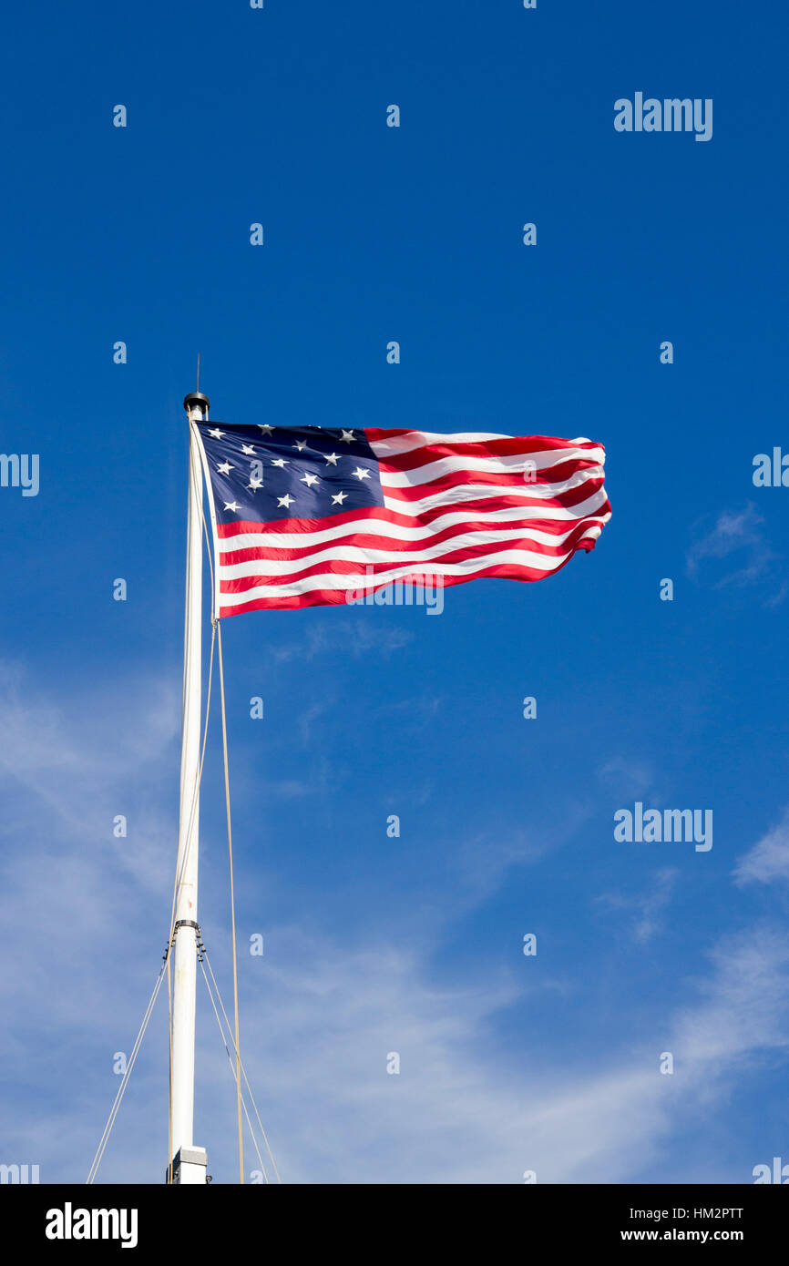 15 stelle Flag over Ft. McHenry Baltimore, Maryland Foto Stock