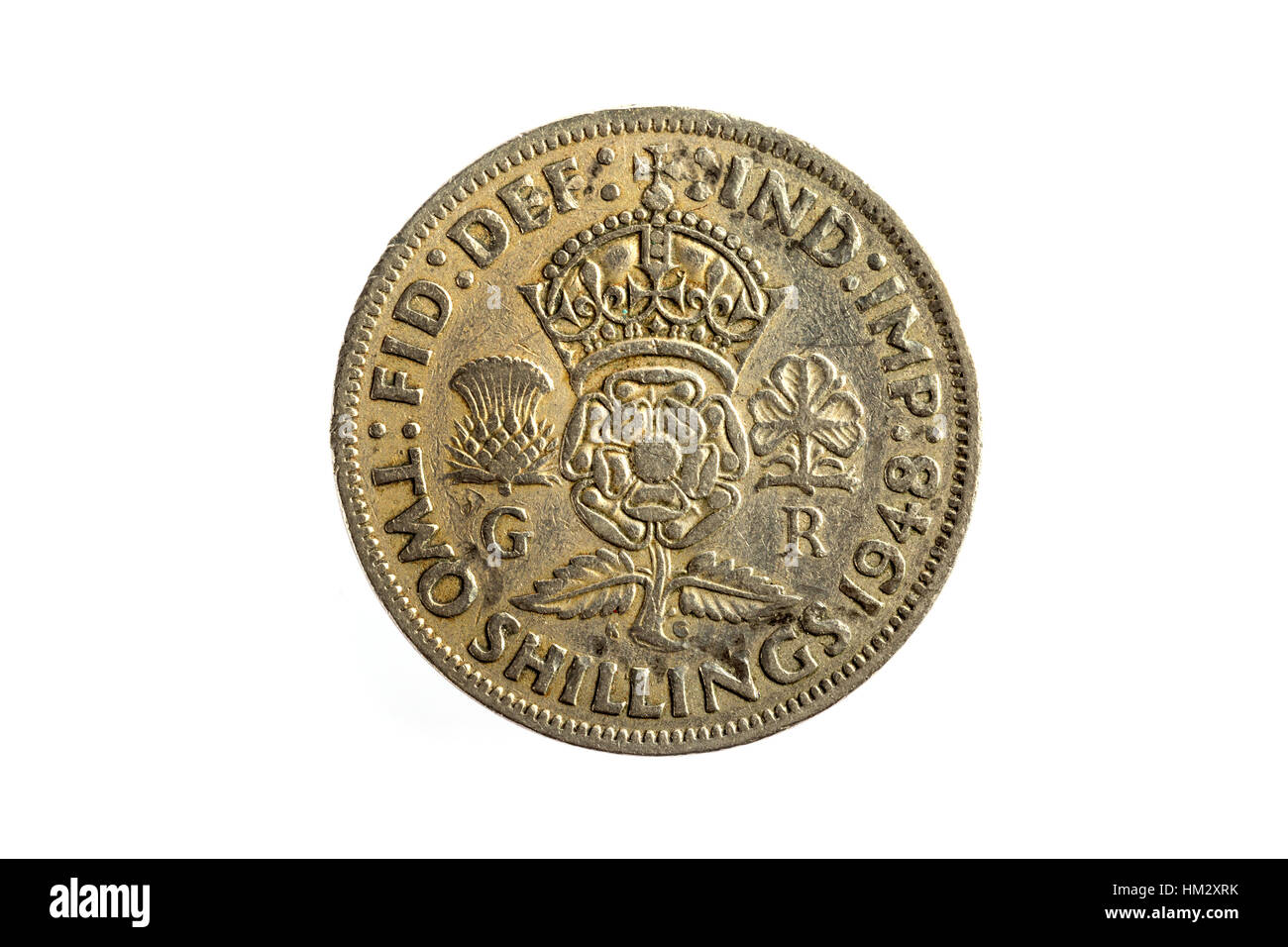 Un due scellino imperial British Coin Foto Stock