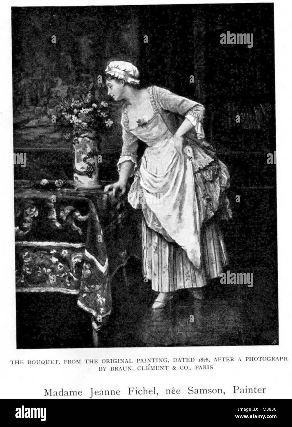"Il bouquet" di Jeanne Fichel-Samson è un dipinto del XIX secolo che cattura la delicata bellezza dei fiori disposti in un vaso. L'opera evidenzia l'abilità dell'artista nel ritrarre la natura con una precisione realistica. Foto Stock "Il bouquet" di Jeanne Fichel-Samson è un dipinto del XIX secolo che cattura la delicata bellezza dei fiori disposti in un vaso. L'opera evidenzia l'abilità dell'artista nel ritrarre la natura con una precisione realistica. Foto Stock