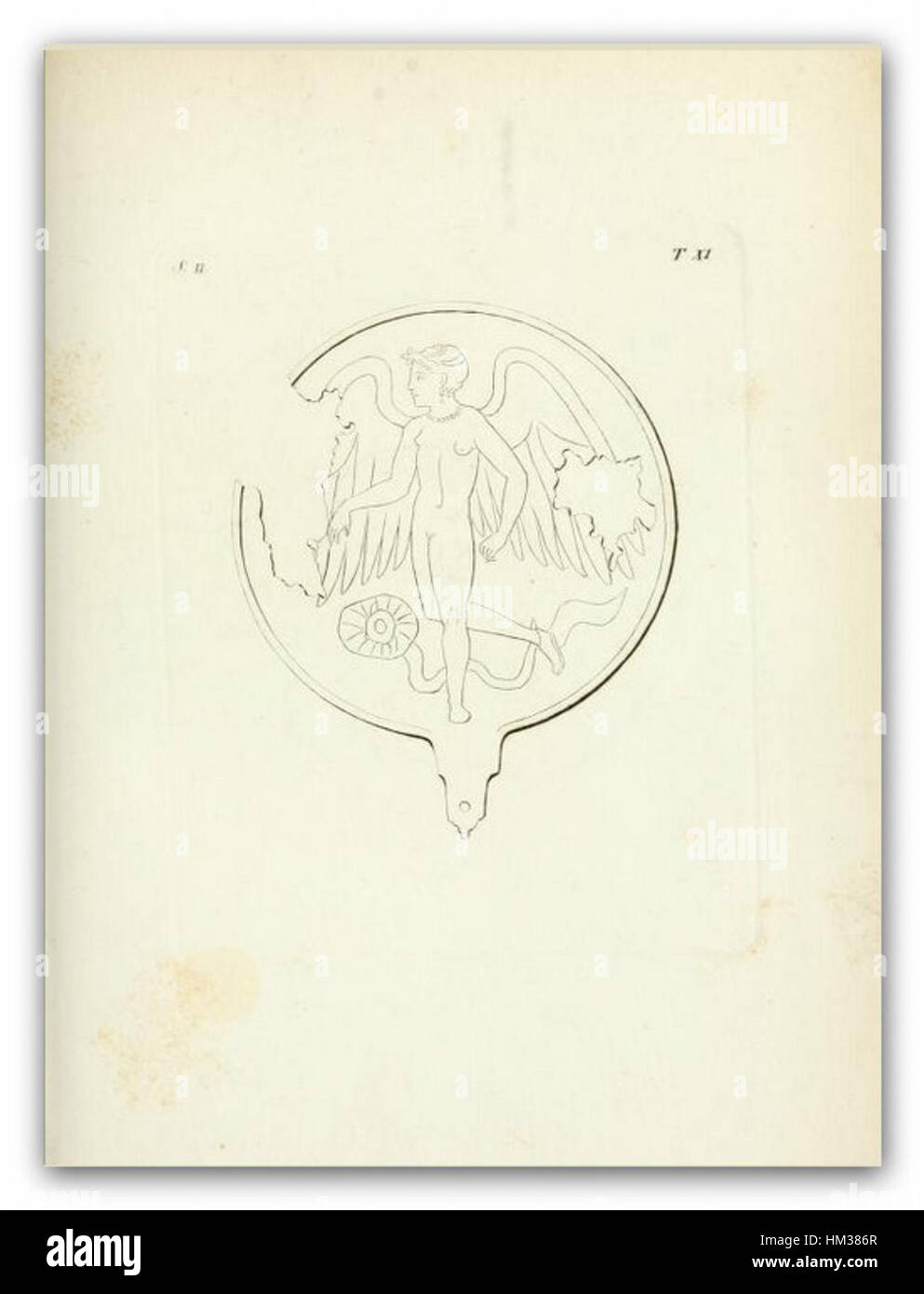 Questa opera d'arte del 1821, intitolata "Bronzi Etruschi", raffigura manufatti in bronzo etruschi, che mostrano l'antica arte della fusione del bronzo. Il dipinto riflette l'importanza della cultura etrusca nella storia dell'arte italiana. Foto Stock