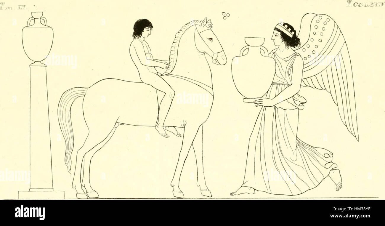 L'opera "Pitture di vasi fittili" di Inghirami (1835) si concentra sulla raffigurazione di antichi vasi in ceramica. Questo volume esplora l'arte della ceramica italiana, offrendo illustrazioni dettagliate di vari vasi utilizzati nell'antichità. Foto Stock