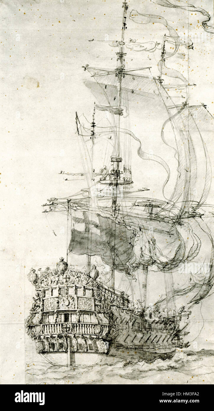 La HMS Mordaunt fu una nave britannica attiva nel XVIII secolo, che servì nella Royal Navy. Questa opera d'arte raffigura la nave, catturandone il design e il significato storico nella guerra navale durante quel periodo. Foto Stock