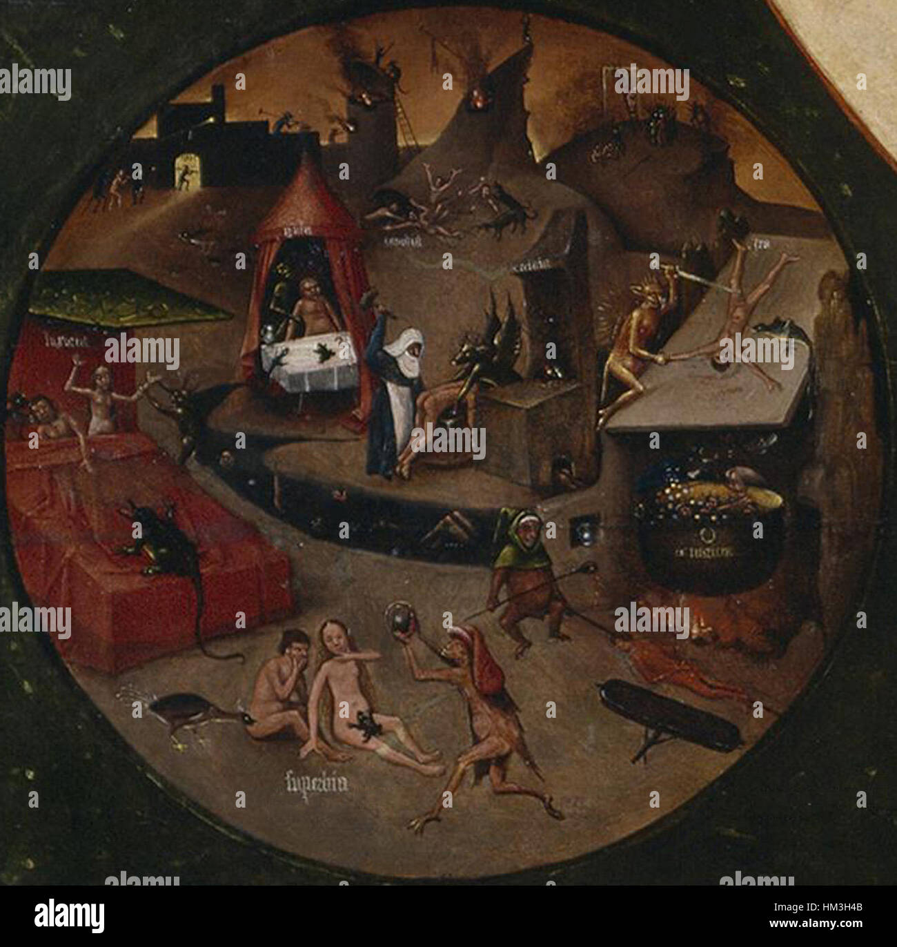 Jheronimus Bosch 4 cose ultime (Inferno) Foto Stock