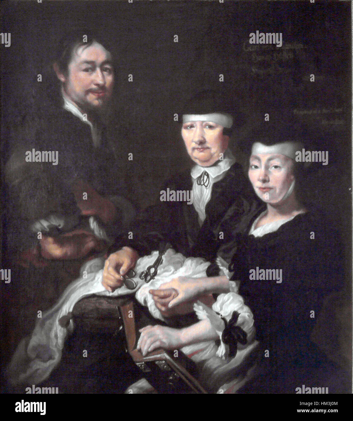 Karel van Mander, un pittore olandese, e la sua famiglia, in un dipinto della fine del XVII secolo di Karel van Mander III. Foto Stock
