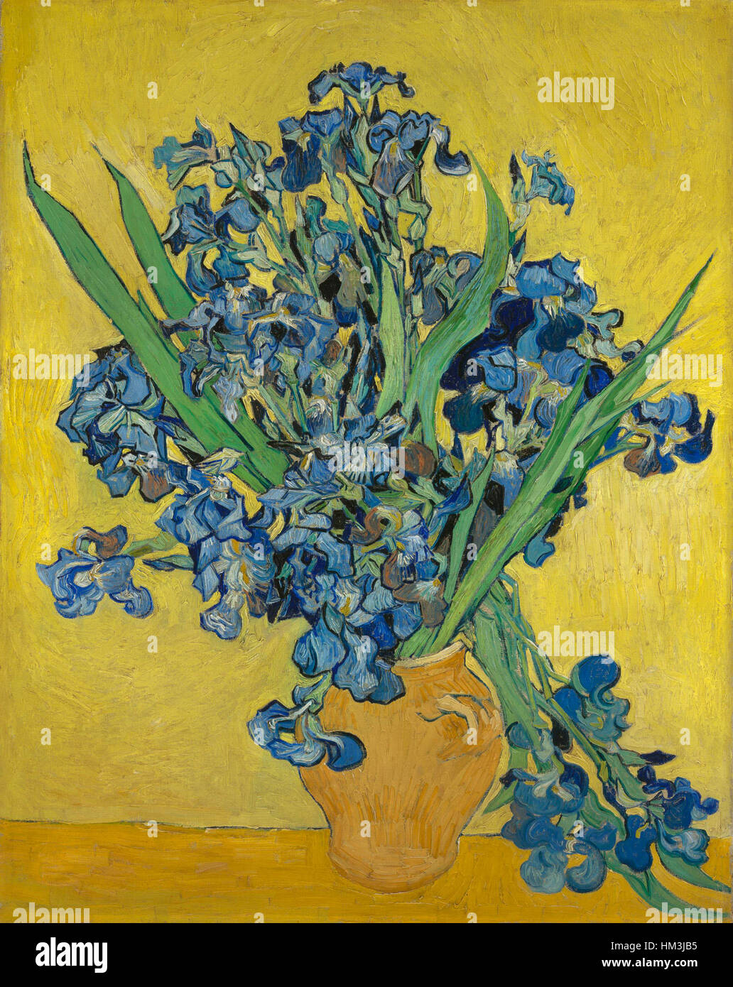 Irissen è un dipinto vibrante ed espressivo di Vincent van Gogh, che mostra la sua maestria nei colori e nelle pennellate. Questo lavoro, con i suoi tratti energici e i colori audaci, incarna lo stile caratteristico di Van Gogh, spesso ritraendo la natura in modi dinamici e intensi. Foto Stock