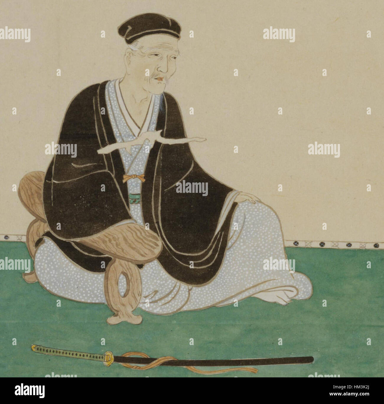 Kobori Masatsugu è stato un artista giapponese del XVII secolo noto per il suo lavoro distintivo nella scuola di pittura Rinpa. Il suo lavoro spesso combinava l'estetica tradizionale giapponese con il design innovativo, influenzando l'arte del periodo Edo. Foto Stock