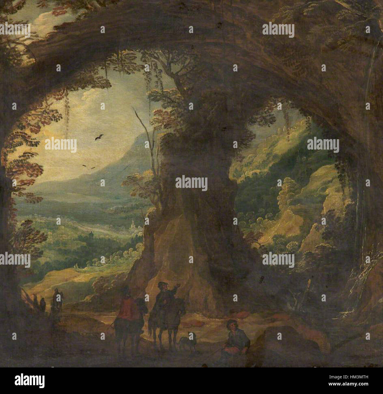 Joos de Momper (II) - Paesaggio con i viaggiatori (Whitworth Art Gallery) Foto Stock