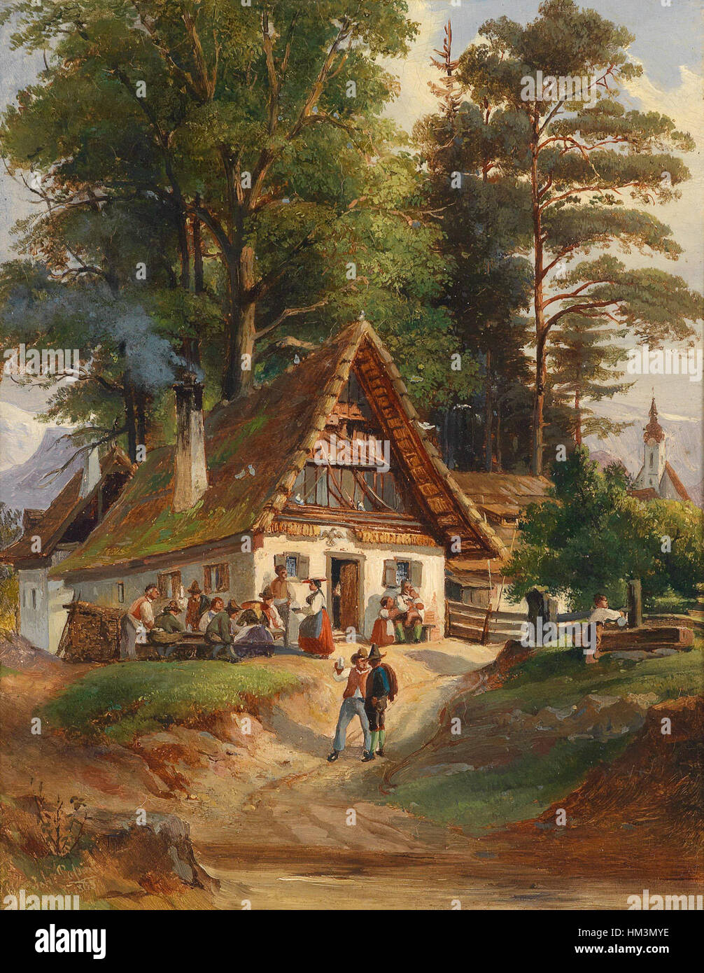 Johann Nepomuk Passini Dorfschenke 1865 Foto Stock