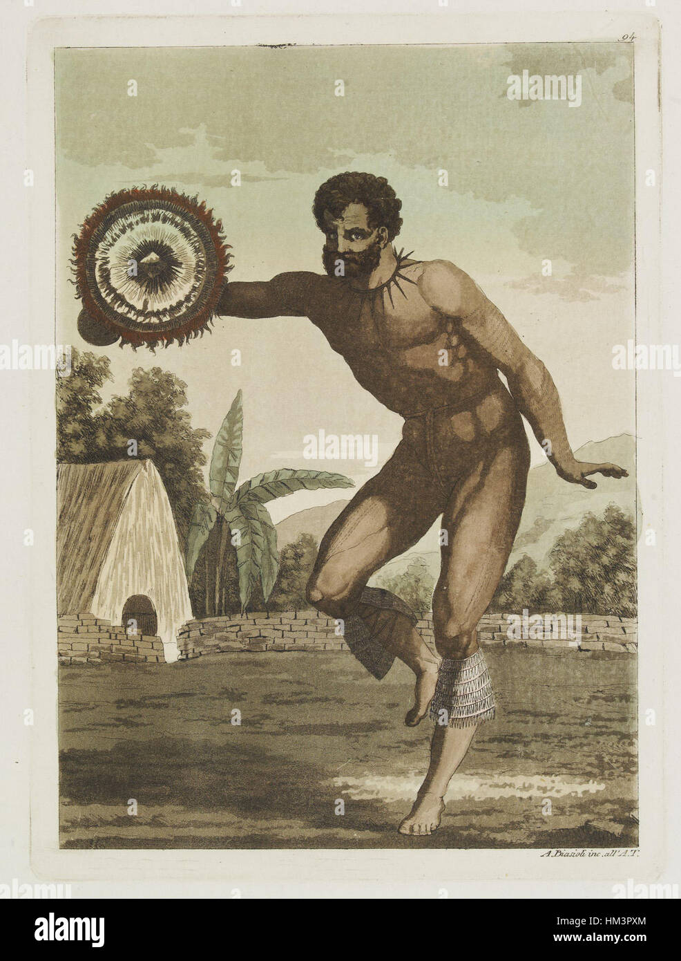 Hawaiian ballerino, Le Costume Ancien et Moderne da Giulio Ferrario, 1827 Foto Stock