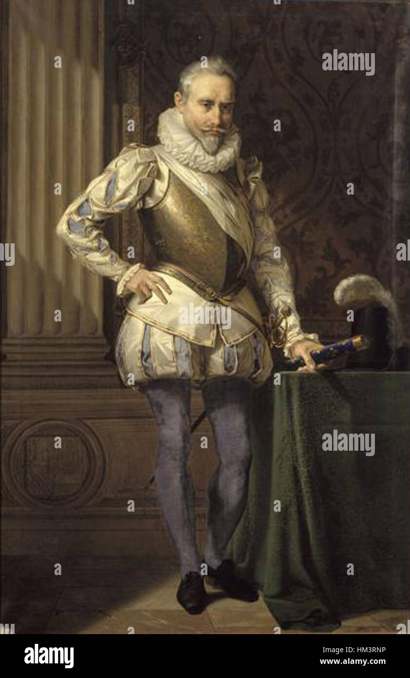 Henri De la Tour d'Auvergne era un capo militare e nobile francese, famoso soprattutto per il suo ruolo nelle guerre di religione francesi. Fu creato primo duca di Bouillon, un titolo che riflette la sua influenza e leadership significativa durante la fine del XVI e l'inizio del XVII secolo. Foto Stock